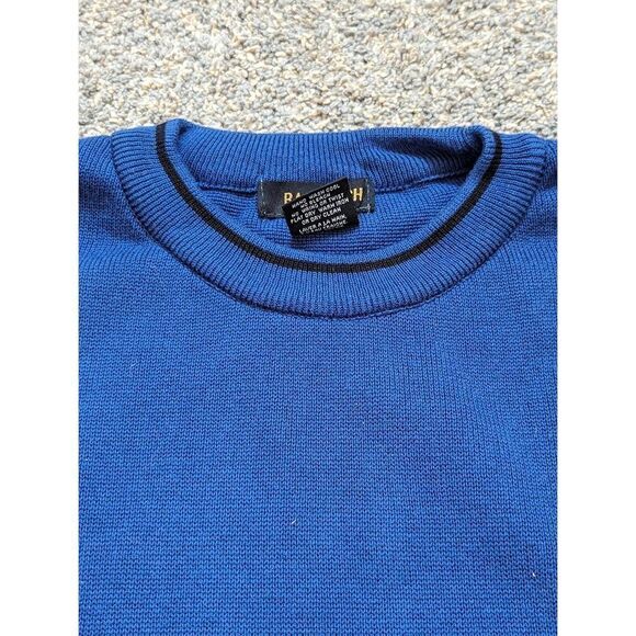 Bachrach Men's Blue Crewneck Cotton Ribbed Knit Long-Sleeve Sweater Size 2XL - Picture 4 of 6